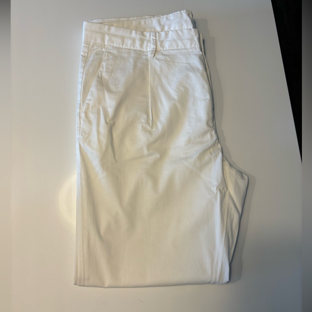 Massimo Dutti White Chinos Crisp Cotton Blend
